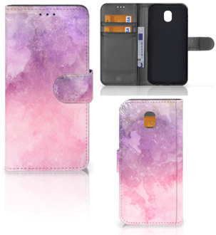 B2Ctelecom Samsung Galaxy J5 2017 Wallet Book Case Hoesje Design Pink Purple Paint