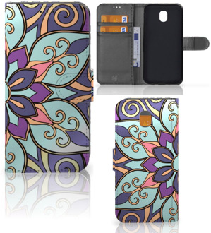 B2Ctelecom Samsung Galaxy J5 2017 Wallet Book Case Hoesje Design Purple Flower