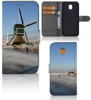 B2Ctelecom Samsung Galaxy J5 2017 Wallet Book Case Hoesje Design Schaatsers