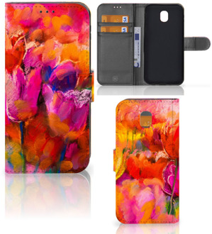 B2Ctelecom Samsung Galaxy J5 2017 Wallet Book Case Hoesje Design Tulpen