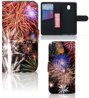 B2Ctelecom Samsung Galaxy J5 2017 Wallet Book Case Hoesje Design Vuurwerk