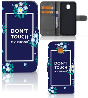 B2Ctelecom Samsung Galaxy J5 2017 Wallet Book Case Hoesje Flowers Blue DTMP