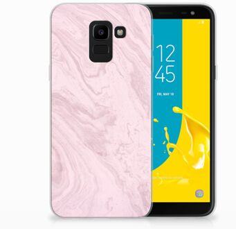 B2Ctelecom Samsung Galaxy J6 2018 Design TPU-siliconen Hoesje Marmer Roze