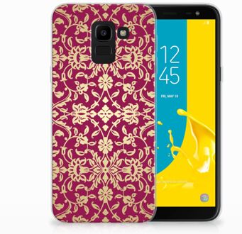 B2Ctelecom Samsung Galaxy J6 2018 TPU Hoesje Design Barok Pink