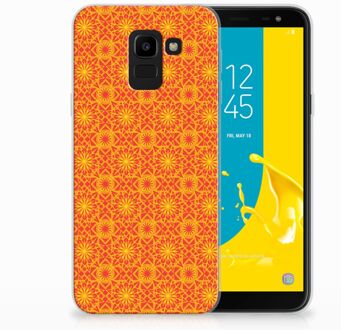 B2Ctelecom Samsung Galaxy J6 2018 TPU Hoesje Design Batik Orange