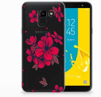 B2Ctelecom Samsung Galaxy J6 2018 TPU Hoesje Design Blossom Red