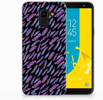 B2Ctelecom Samsung Galaxy J6 2018 TPU Hoesje Design Feathers Color