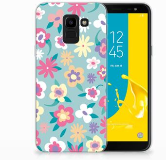 B2Ctelecom Samsung Galaxy J6 2018 TPU Hoesje Design Flower Power