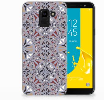 B2Ctelecom Samsung Galaxy J6 2018 TPU Hoesje Design Flower Tiles