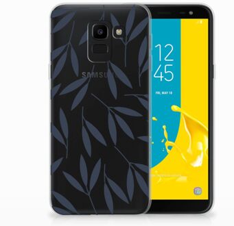 B2Ctelecom Samsung Galaxy J6 2018 TPU Hoesje Design Leaves Blue