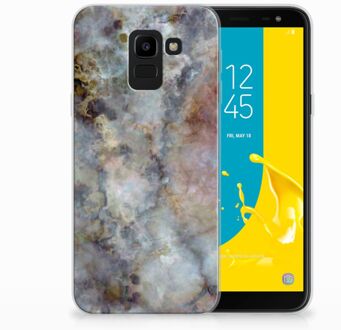 B2Ctelecom Samsung Galaxy J6 2018 TPU Hoesje Design Marmer Grijs