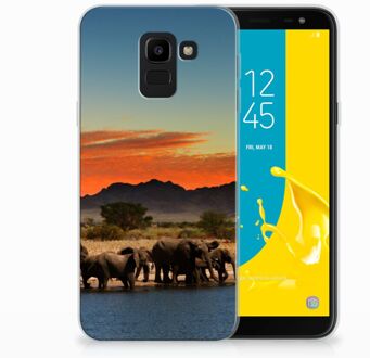 B2Ctelecom Samsung Galaxy J6 2018 TPU Hoesje Design Olifanten