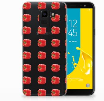 B2Ctelecom Samsung Galaxy J6 2018 TPU Hoesje Design Paprika Red