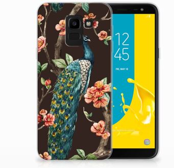 B2Ctelecom Samsung Galaxy J6 2018 TPU Hoesje Design Pauw met Bloemen