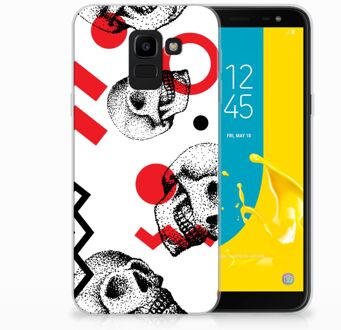 B2Ctelecom Samsung Galaxy J6 2018 TPU Hoesje Design Skull Red