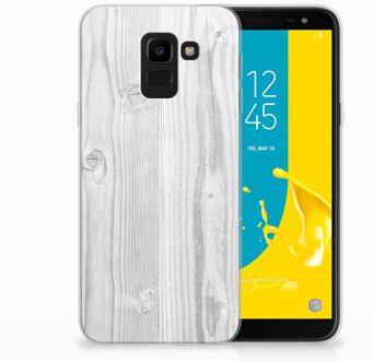 B2Ctelecom Samsung Galaxy J6 2018 TPU Hoesje Design White Wood