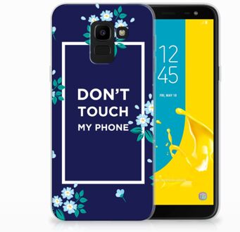 B2Ctelecom Samsung Galaxy J6 2018 TPU Hoesje Flowers Blue DTMP