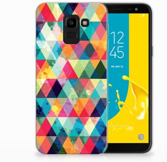 B2Ctelecom Samsung Galaxy J6 2018 Uniek Design TPU Hoesje Geruit