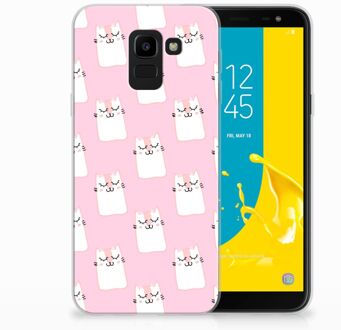 B2Ctelecom Samsung Galaxy J6 2018 Uniek Design TPU Hoesje Slapende Kat