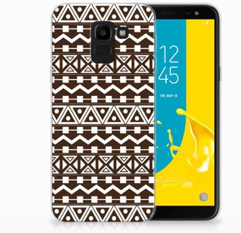 B2Ctelecom Samsung Galaxy J6 2018 Uniek TPU Hoesje Aztec Brown