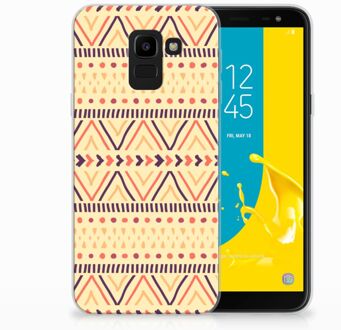 B2Ctelecom Samsung Galaxy J6 2018 Uniek TPU Hoesje Aztec Yellow