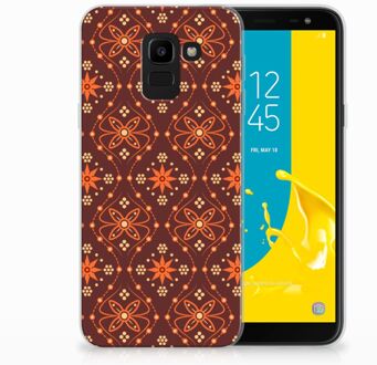 B2Ctelecom Samsung Galaxy J6 2018 Uniek TPU Hoesje Batik Brown