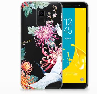 B2Ctelecom Samsung Galaxy J6 2018 Uniek TPU Hoesje Bird Flowers