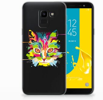 B2Ctelecom Samsung Galaxy J6 2018 Uniek TPU Hoesje Cat Color