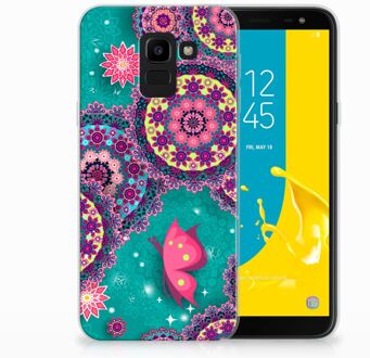 B2Ctelecom Samsung Galaxy J6 2018 Uniek TPU Hoesje Cirkels en Vlinders