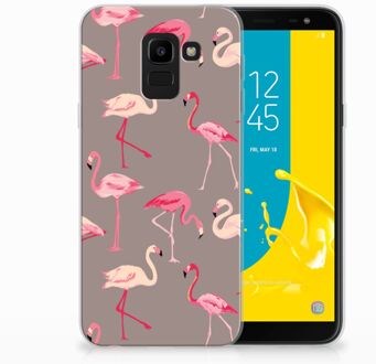 B2Ctelecom Samsung Galaxy J6 2018 Uniek TPU Hoesje Flamingo