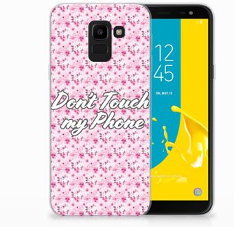 B2Ctelecom Samsung Galaxy J6 2018 Uniek TPU Hoesje Flowers Pink DTMP