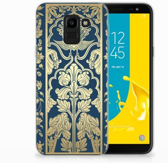 B2Ctelecom Samsung Galaxy J6 2018 Uniek TPU Hoesje Golden Flowers