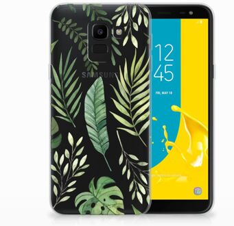 B2Ctelecom Samsung Galaxy J6 2018 Uniek TPU Hoesje Leaves