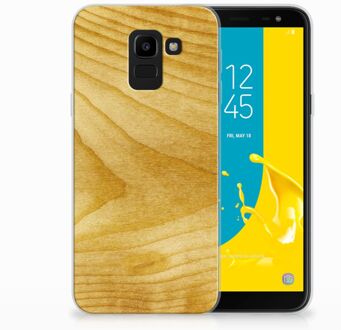 B2Ctelecom Samsung Galaxy J6 2018 Uniek TPU Hoesje Licht Hout