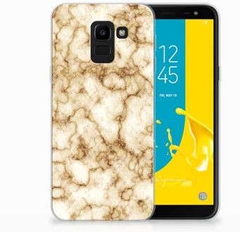 B2Ctelecom Samsung Galaxy J6 2018 Uniek TPU Hoesje Marmer Goud