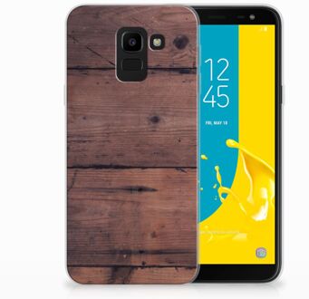 B2Ctelecom Samsung Galaxy J6 2018 Uniek TPU Hoesje Old Wood