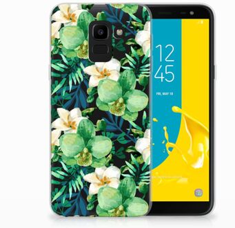 B2Ctelecom Samsung Galaxy J6 2018 Uniek TPU Hoesje Orchidee Groen