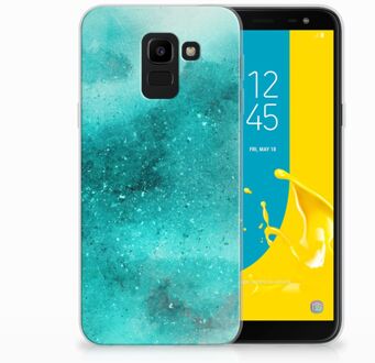 B2Ctelecom Samsung Galaxy J6 2018 Uniek TPU Hoesje Painting Blue