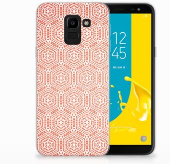 B2Ctelecom Samsung Galaxy J6 2018 Uniek TPU Hoesje Pattern Orange