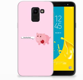 B2Ctelecom Samsung Galaxy J6 2018 Uniek TPU Hoesje Pig Mud