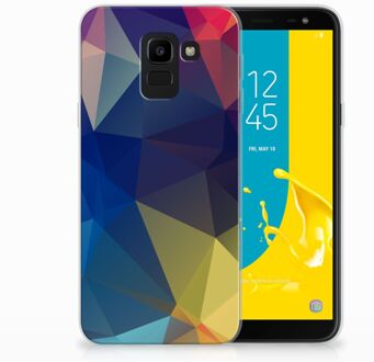 B2Ctelecom Samsung Galaxy J6 2018 Uniek TPU Hoesje Polygon Dark