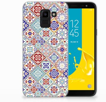 B2Ctelecom Samsung Galaxy J6 2018 Uniek TPU Hoesje Tiles Color