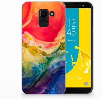 B2Ctelecom Samsung Galaxy J6 2018 Uniek TPU Hoesje Watercolor Dark