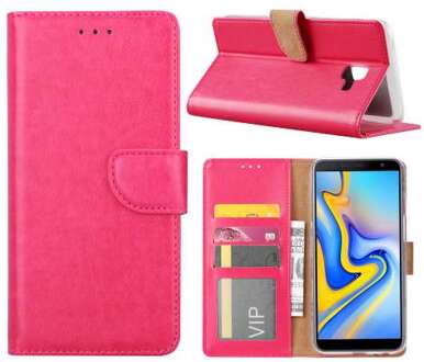 B2Ctelecom Samsung Galaxy J6 Plus (2018) Hoesje Roze met Pasjeshouder