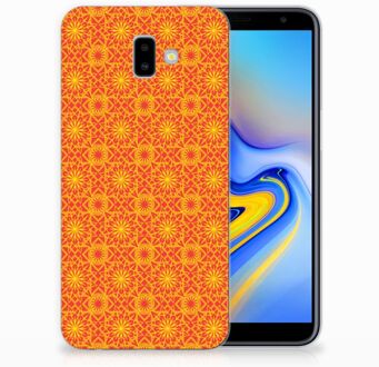 B2Ctelecom Samsung Galaxy J6 Plus (2018) TPU Hoesje Design Batik Orange