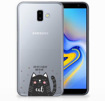 B2Ctelecom Samsung Galaxy J6 Plus (2018) TPU Hoesje Design Cat Good Day