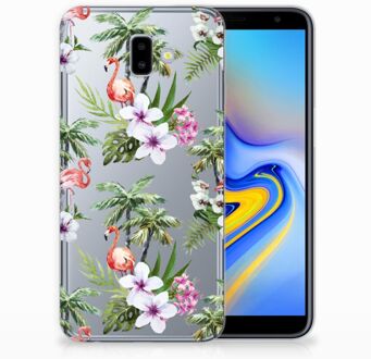 B2Ctelecom Samsung Galaxy J6 Plus (2018) TPU Hoesje Design Flamingo Palms