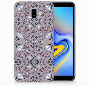 B2Ctelecom Samsung Galaxy J6 Plus (2018) TPU Hoesje Design Flower Tiles