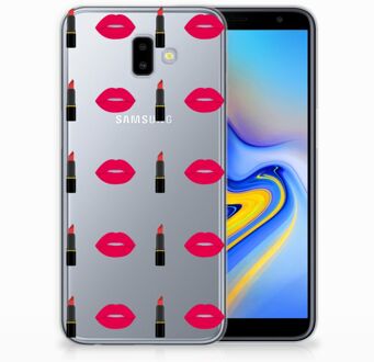 B2Ctelecom Samsung Galaxy J6 Plus (2018) TPU Hoesje Design Lipstick Kiss