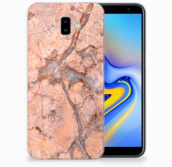 B2Ctelecom Samsung Galaxy J6 Plus (2018) TPU Hoesje Design Marmer Oranje